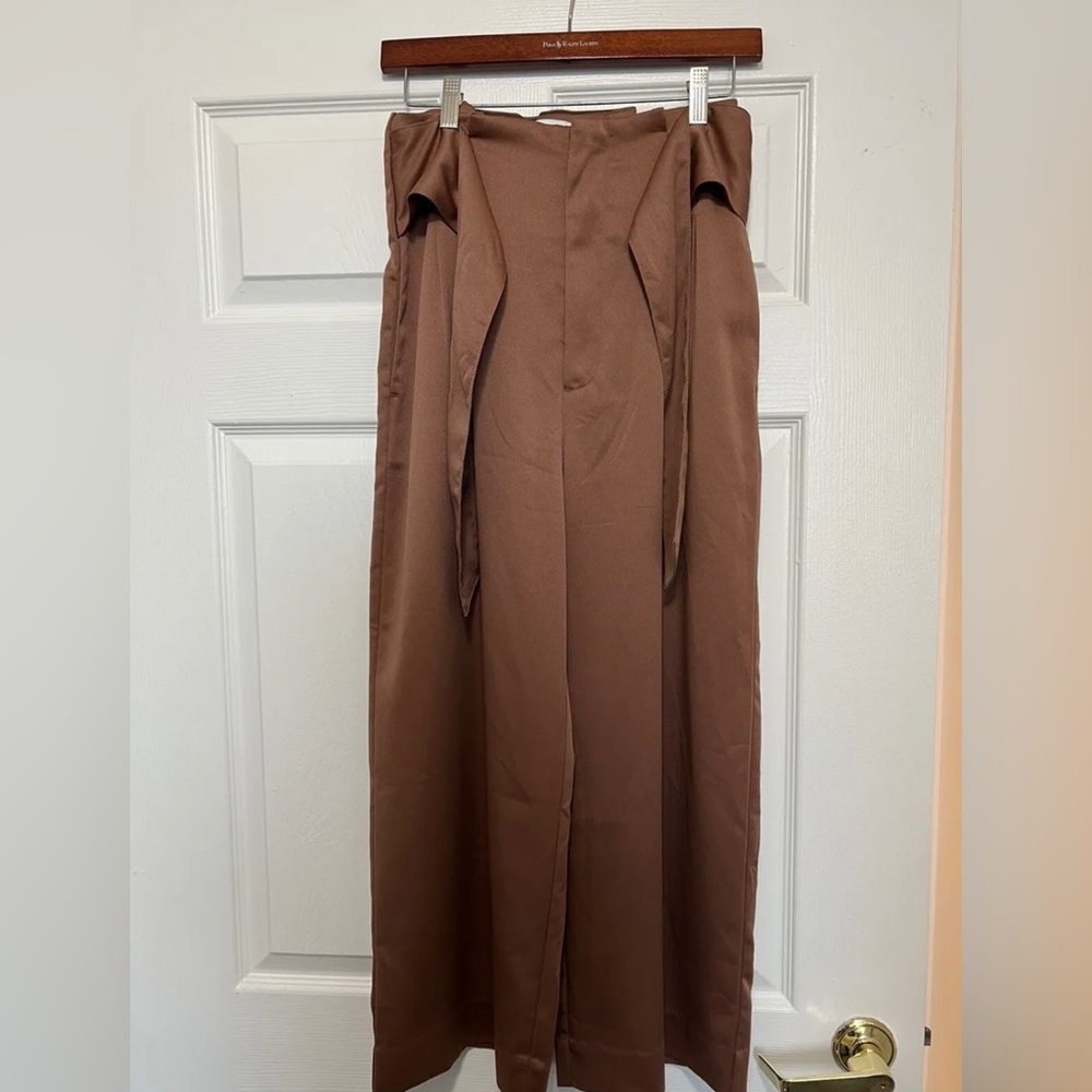 Abercrombie & Fitch Ultra High Rise Pants Satin Tie Waist Small
